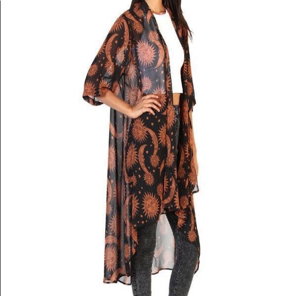 Boho Celestial Sun and Moon Kimono - Picture 5 of 8